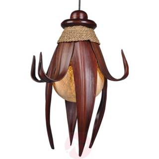 👉 Hang lamp kokosblad donkerbruin a++ Exotische hanglamp Karima