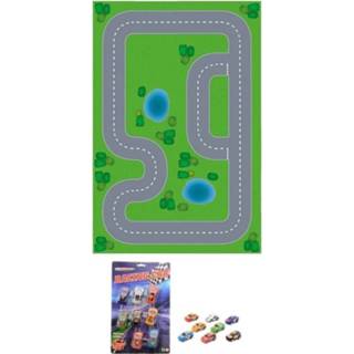👉 Speelkleed multi karton kinderen Racecircuit DIY speelgoed stratenplan/ kartonnen + 8x race autoos