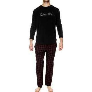 👉 Mannen zwart Calvin Klein Holiday PJ Woven LS Pant Set * Gratis verzending