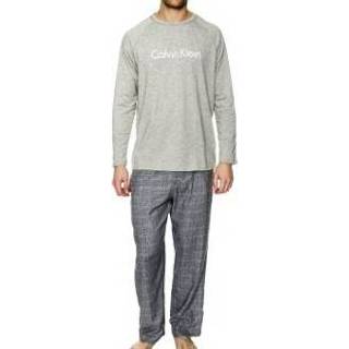 👉 Mannen grijs Calvin Klein Holiday PJ Flannel LS Pant Set * Gratis verzending
