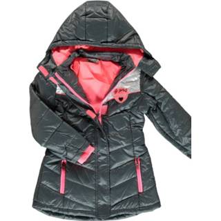 👉 Winterjas polyester meisjes grijs DJ Dutchjeans
