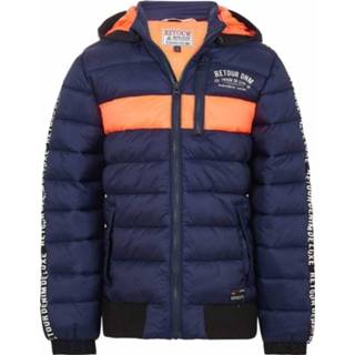 👉 Winterjas polyester jongens donkerblauw Retour Denim