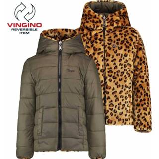 👉 Winterjas polyester meisjes legergroen Vingino