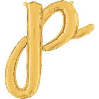 👉 Goud P Script Gold Foil Letter 14in/36cm
