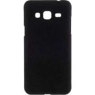 👉 Zwart Samsung Galaxy J3 (2015) Rubberen Hard Cover - 5712579676634