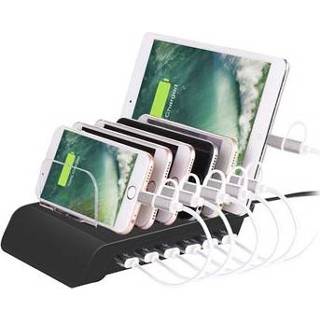 👉 Universele 6-poorts USB Snel Oplaadstation - Zwart