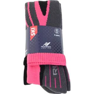 Skisokken active zwart roze Rucanor Svindal 2-pack roze/zwart