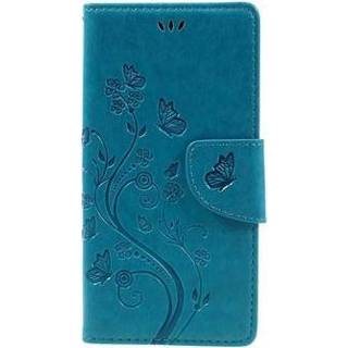 Portemonnee blauw Sony Xperia XZ, XZs Butterfly Wallet Case - 5712579750228