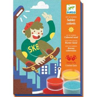 👉 Gekleurd zand DJECO doos om 4 schilderijen met te maken - Boardsport fun 6 jr. +