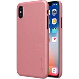 👉 XS goud rose IPhone X / Nillkin Super Frosted Shield Cover - Gold 5712579892768