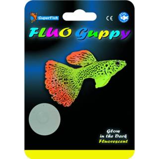 👉 Ornament groen oranje Superfish Fluo Guppy - Aquarium 8715897284212