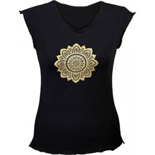 👉 Yoga tshirt zwart l active T-shirt met'Mandala print'- 8719497616749