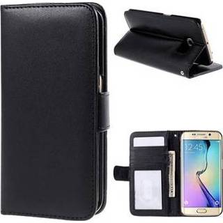 👉 Portemonnee zwart Samsung Galaxy S6 Edge Premium Wallet Case met Standaard Functie - 5712579664815