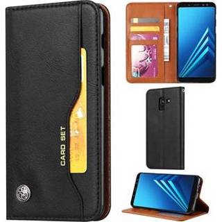 👉 Portemonnee zwart Card Set Serie Samsung Galaxy A8 (2018) Wallet Case - 5712579932716