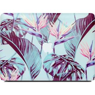 Coverhoes kunststof strelitzia hardcase hoes groen Lunso - cover MacBook Air 13 inch 669014993113