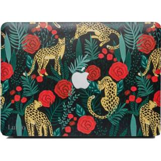 👉 Coverhoes kunststof Leopard Roses hardcase hoes rood Lunso - cover MacBook Air 13 inch 669014993120