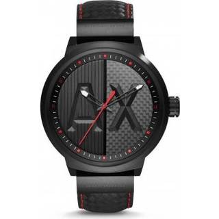 👉 Horlogeband zwart carbon Armani Exchange AX1372 20mm 8719217157743