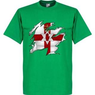 👉 Shirt groen kinderen Noord-Ierland Ripped Flag T-Shirt -