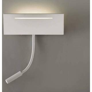 👉 Wandlamp wit a+ warmwit witte metaal Ariel - LED met leeslamp