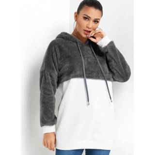 👉 Hoodie polyester One Size vrouwen color block Fuffly Drawstring