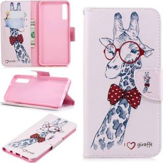 👉 Portemonnee Wonder Series Samsung Galaxy A7 (2018) Wallet Case - Giraffe 5712579986689