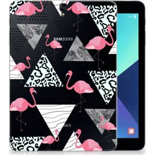 👉 Tablethoes Samsung Galaxy Tab S3 9.7 Uniek Tablethoesje Flamingo Triangle 8718894742112