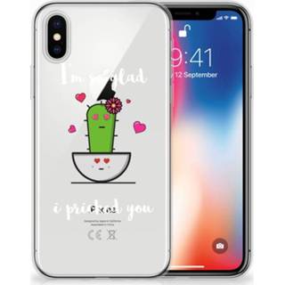 👉 X XS Apple iPhone | TPU Hoesje Design Cactus Glad 8718894795538