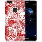 👉 Rood Huawei P10 Lite TPU Hoesje Design Angel Skull Red 8718894796368