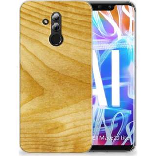 👉 Hout Huawei Mate 20 Lite Uniek TPU Hoesje Licht 8718894819937