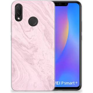 👉 Roze Huawei P Smart Plus TPU Hoesje Marble Pink 8718894849521