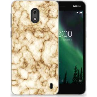 👉 Marmer goud Nokia 2 Uniek TPU Hoesje 8718894873915