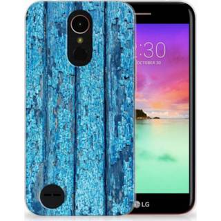 👉 Blauw LG K10 2017 Uniek TPU Hoesje Wood Blue 8718894888254