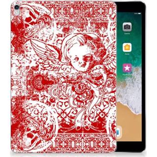 👉 Tablethoes rood Apple iPad Pro 10.5 Tablethoesje Design Angel Skull Red 8718894889954