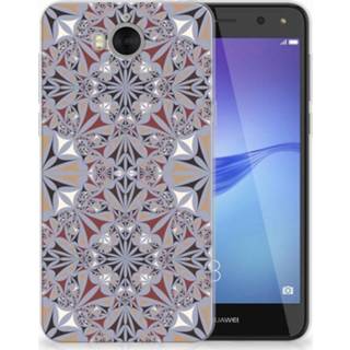 👉 Huawei Y5 2017 | Y6 TPU Hoesje Design Flower Tiles 8718894907580