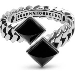 👉 Vrouwen 19 chain active zilver zwart Buddha to 742BL Ring Pyramid Stone Black Maat
