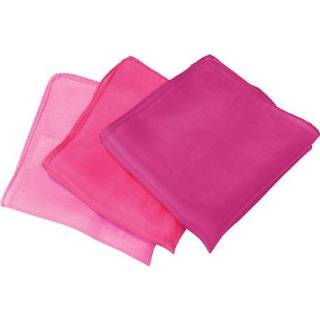 Set doekjes van biologische zijde, Roze-tinten l 87 x b 87 cm