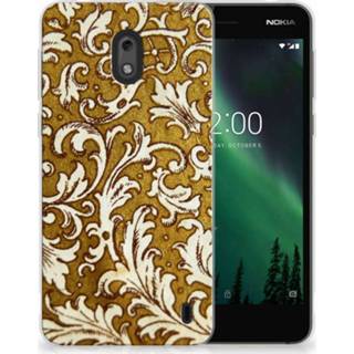 👉 Goud Nokia 2 TPU Hoesje Design Barok 8718894973288