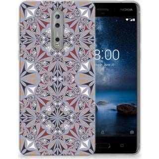 👉 Nokia 8 TPU Hoesje Design Flower Tiles 8718894215890