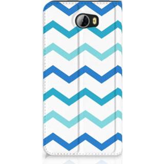 👉 Standcase blauw Huawei Y5 2 | Y6 Compact Uniek Hoesje Zigzag 8718894305157