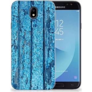 Blauw Samsung Galaxy J7 2017 | Pro Uniek TPU Hoesje Wood Blue 8718894370988