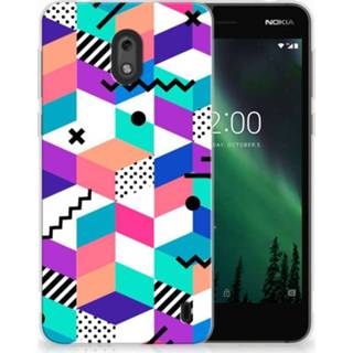 👉 Nokia 2 TPU Hoesje Design Blocks Colorful 8718894387481