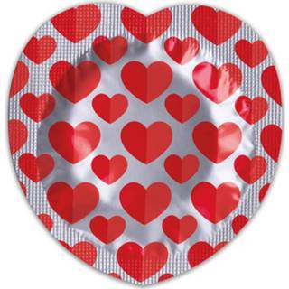 Condoom latex rood Pasante Heart Condooms 12 stuks (zonder doosje)