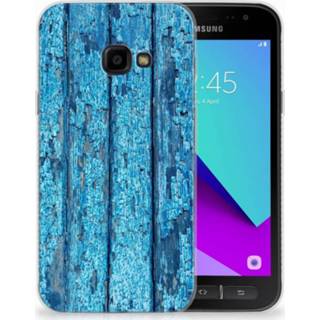 👉 Blauw Samsung Galaxy Xcover 4 Uniek TPU Hoesje Wood Blue 8718894506448