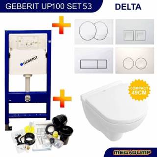 👉 Toiletset UP100 53 Villeroy & Boch O.Novo Compact Met Bril En Drukplaat 8719304390022