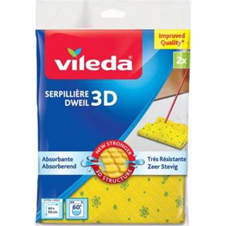 👉 Geel Vileda dweil 3D structuur, geel, pak met 2 stuks 4023103210158