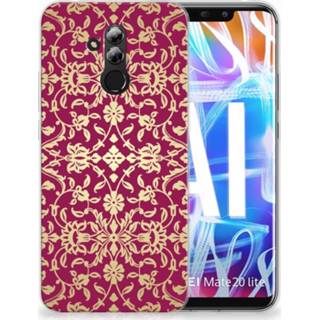 👉 Roze Huawei Mate 20 Lite TPU Hoesje Design Barok Pink 8718894615744