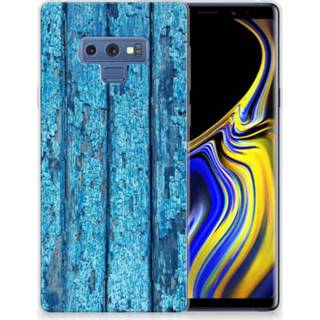 👉 Blauw Samsung Galaxy Note 9 Uniek TPU Hoesje Wood Blue 8718894623312