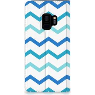 👉 Standcase blauw Samsung Galaxy S9 Uniek Hoesje Zigzag 8718894628850