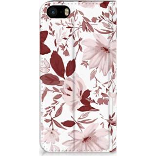 👉 Standcase IPhone SE|5S|5 Uniek Hoesje Watercolor Flowers 8718894647981