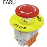 👉 Switch rood Red Mushroom Cap 1NO 1NC DPST Emergency Stop Push Button AC 660V 10A Equipment Lift Elevator Latching Self Lock